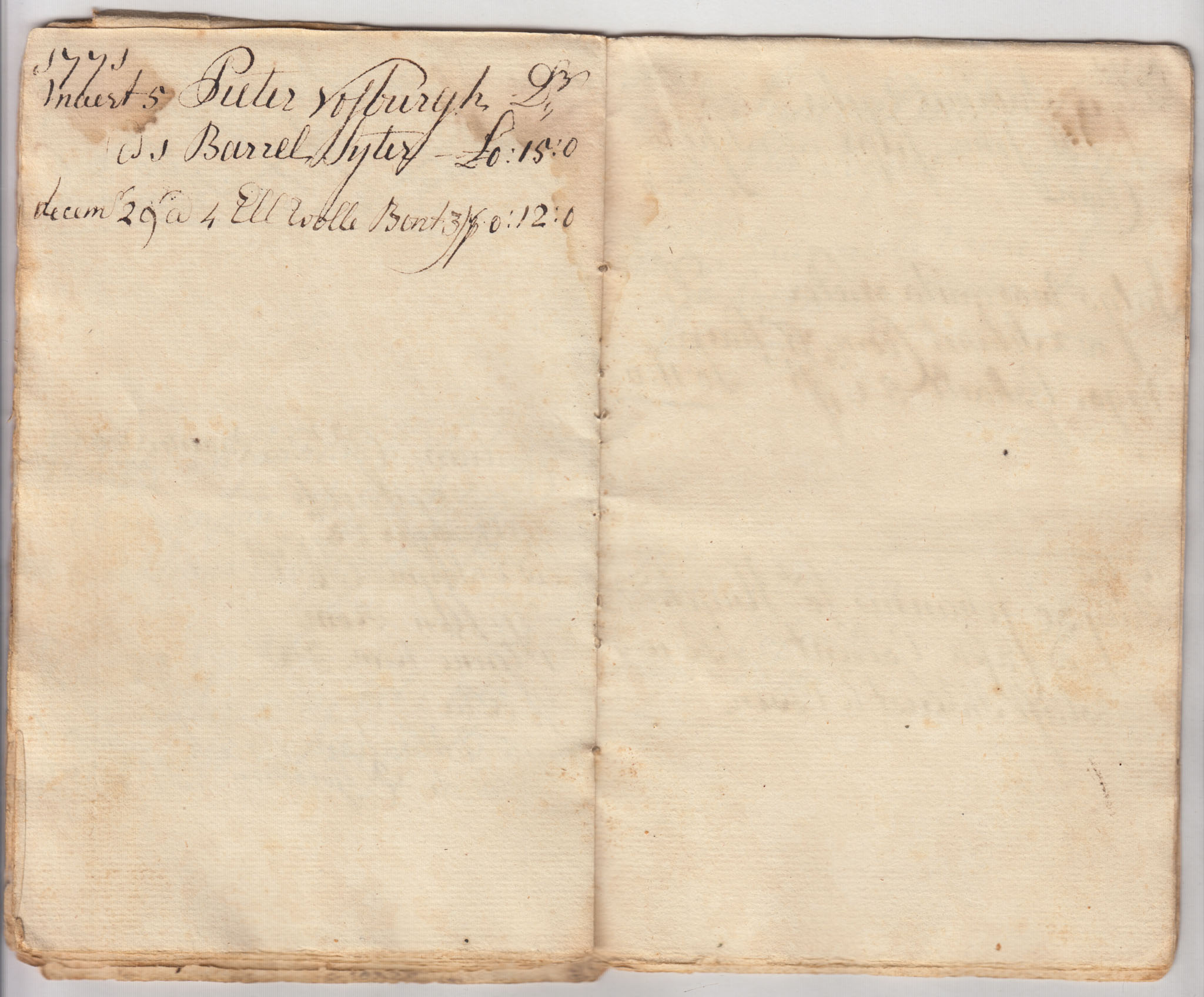 BH024 1769-1775, Account Book of Elizabeth Huyck, 30 Pages